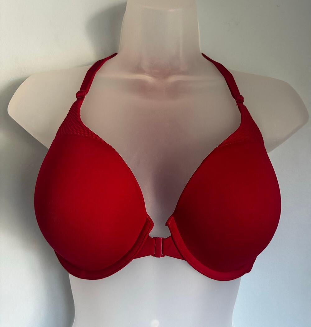 Victoria's Secret Bra T-Shirt Push-Up Full Coverage Front Closure Red